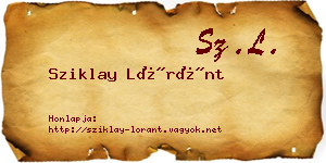 Sziklay Lóránt névjegykártya