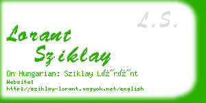 lorant sziklay business card